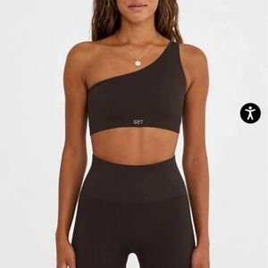 SCULPTFLEX™RIBBED ONE SHOULDER-ESPRESSO